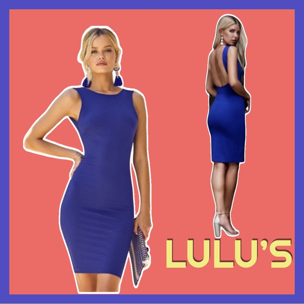 LULU’S Like A Lady Royal Blue Backless Midi Dress